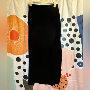 Long Vintage Velvet Skirt with Side Slit.